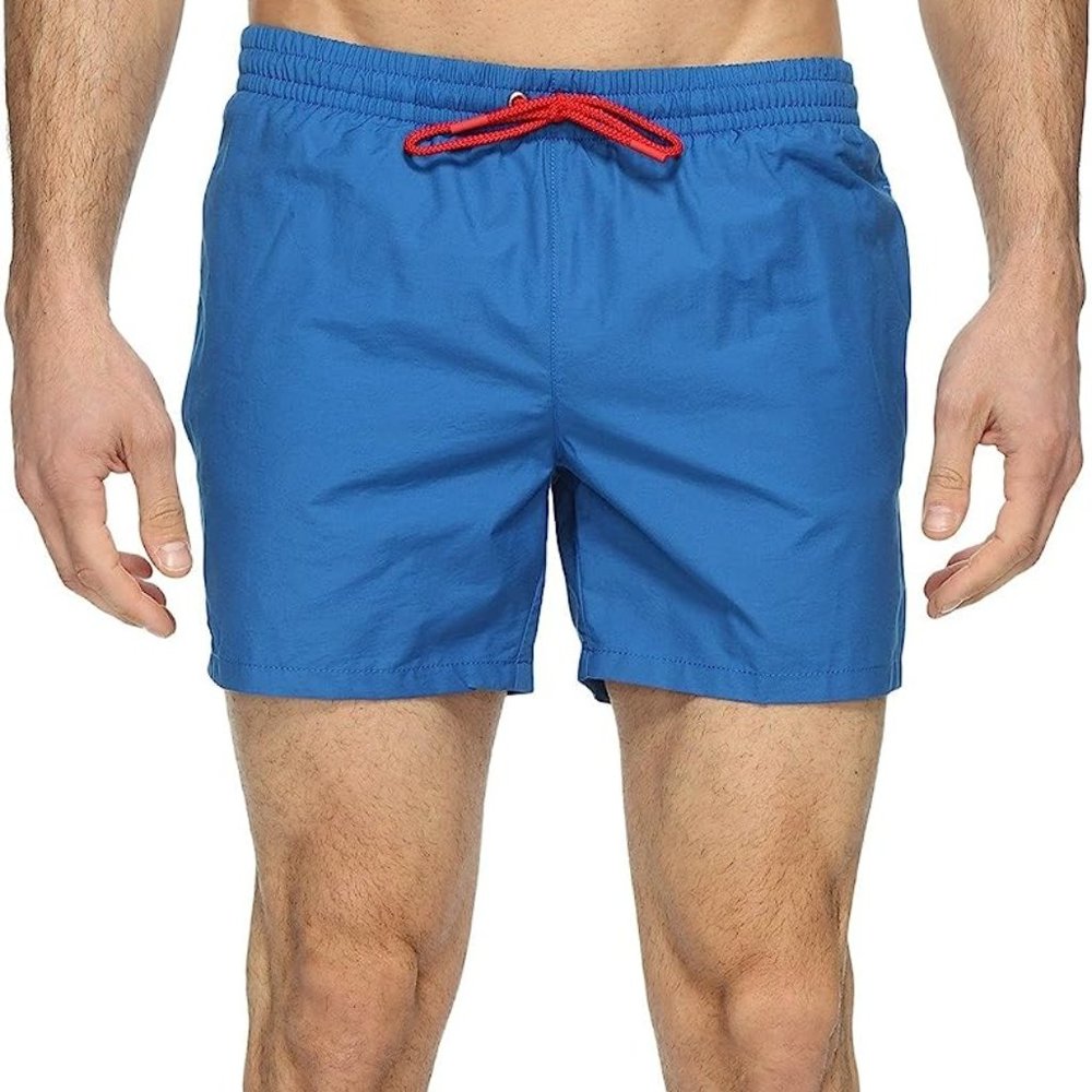 Lacoste Taffeta Swim Trunk Blue/Red S NWT